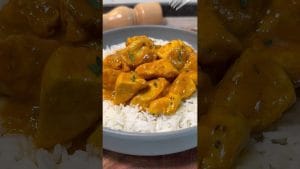 Receta de pollo al curry con arroz basmati
