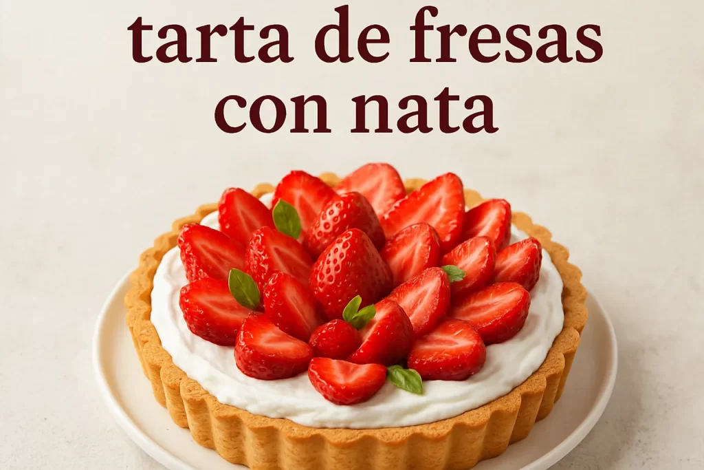 Receta de tarta de fresas con nata