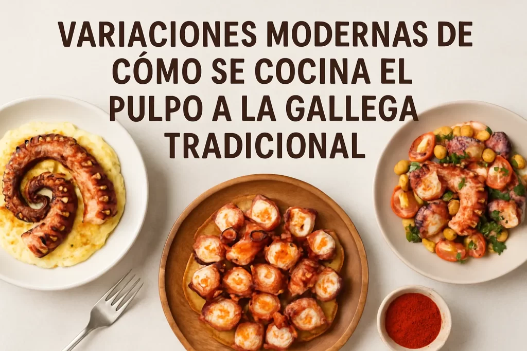 variaciones modernas de Cómo se cocina el pulpo a la gallega tradicional