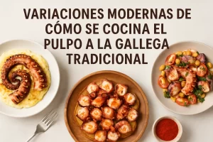 variaciones modernas de Cómo se cocina el pulpo a la gallega tradicional