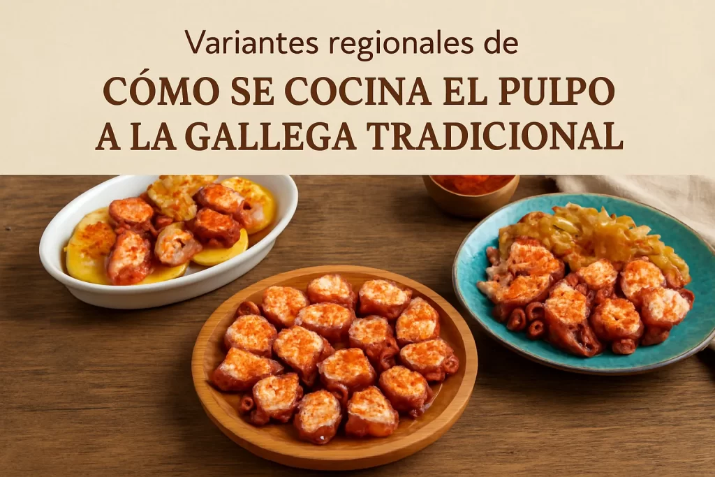 variantes regionales de Cómo se cocina el pulpo a la gallega tradicional