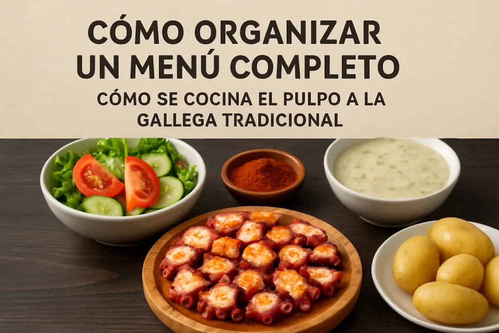 cómo organizar un menú completo con Cómo se cocina el pulpo a la gallega tradicional