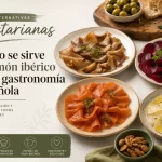 alternativas vegetarianas para Cómo se sirve el jamón ibérico en la gastronomía española