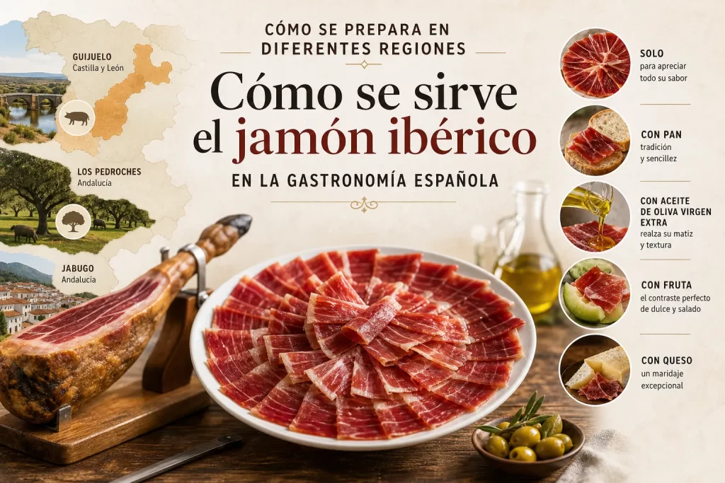 cómo se prepara en diferentes regiones Cómo se sirve el jamón ibérico en la gastronomía española