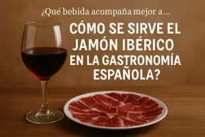 qué bebida acompaña mejor a Cómo se sirve el jamón ibérico en la gastronomía española