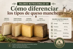 valores nutricionales de Cómo diferenciar los tipos de queso manchego