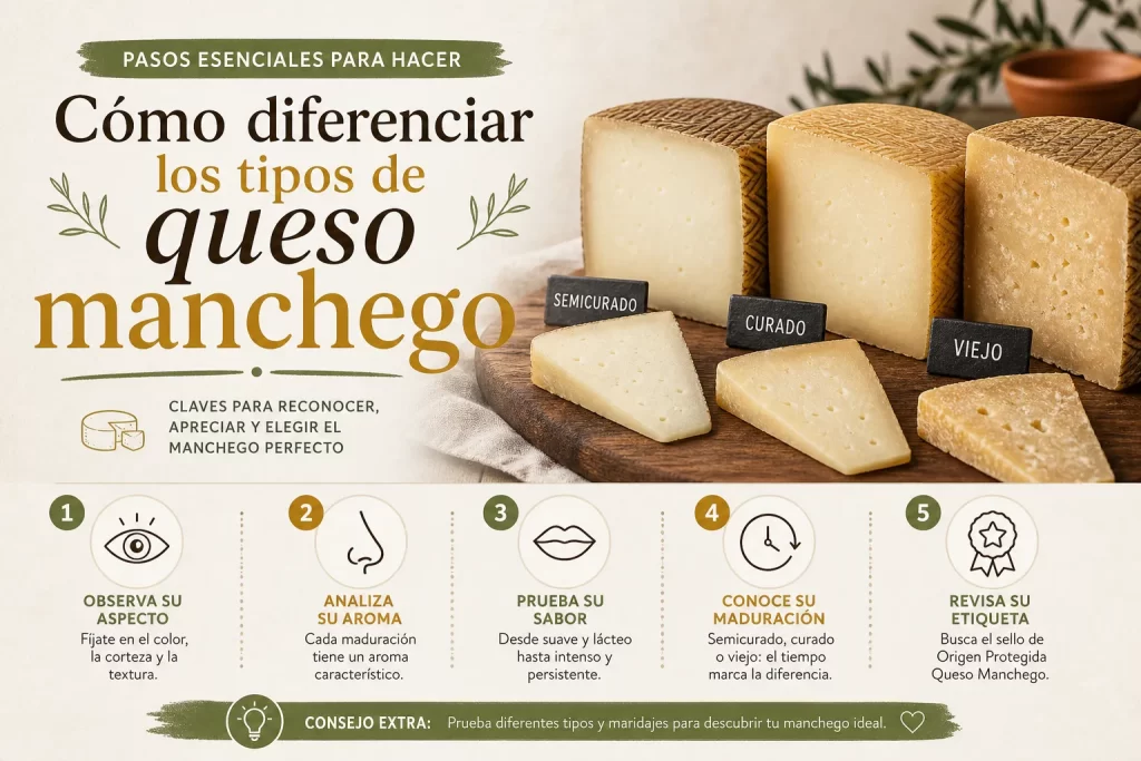 pasos esenciales para hacer Cómo diferenciar los tipos de queso manchego