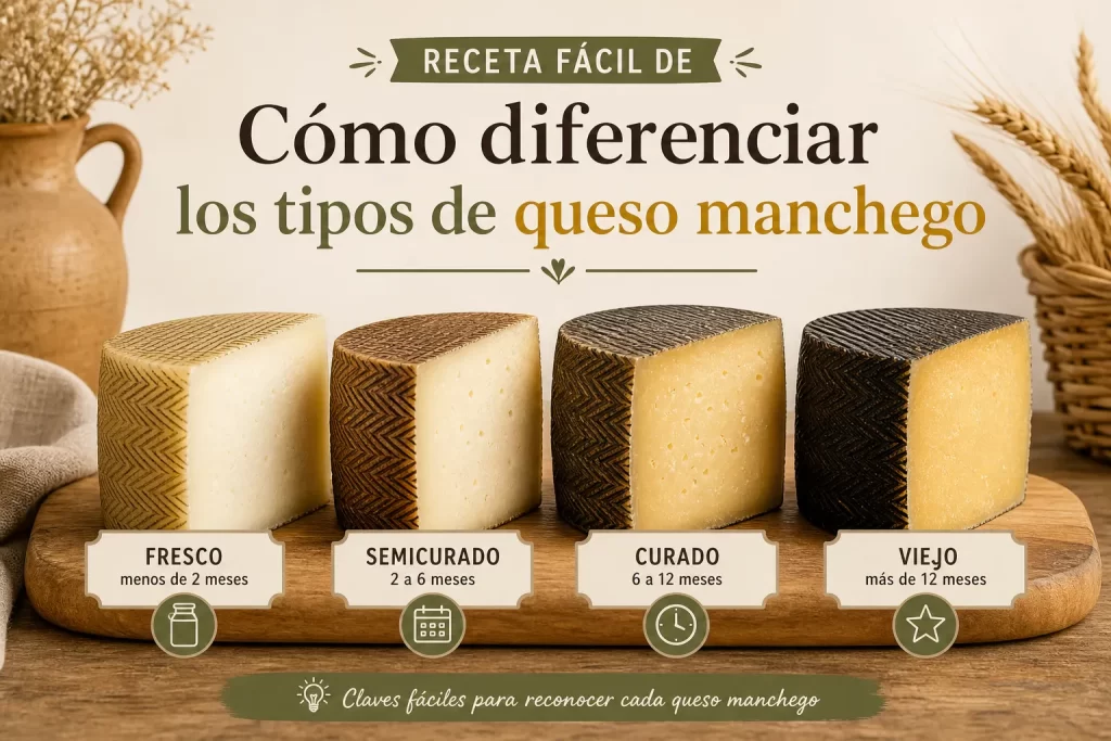 receta-facil-de-Como-diferenciar-los-tipos-de-queso-manchego - Recetitas.Com receta fácil de Cómo diferenciar los tipos de queso manchego