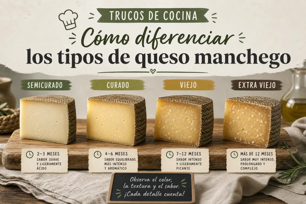 trucos-de-cocina-para-Como-diferenciar-los-tipos-de-queso-manchego - Recetitas.Com trucos de cocina para Cómo diferenciar los tipos de queso manchego