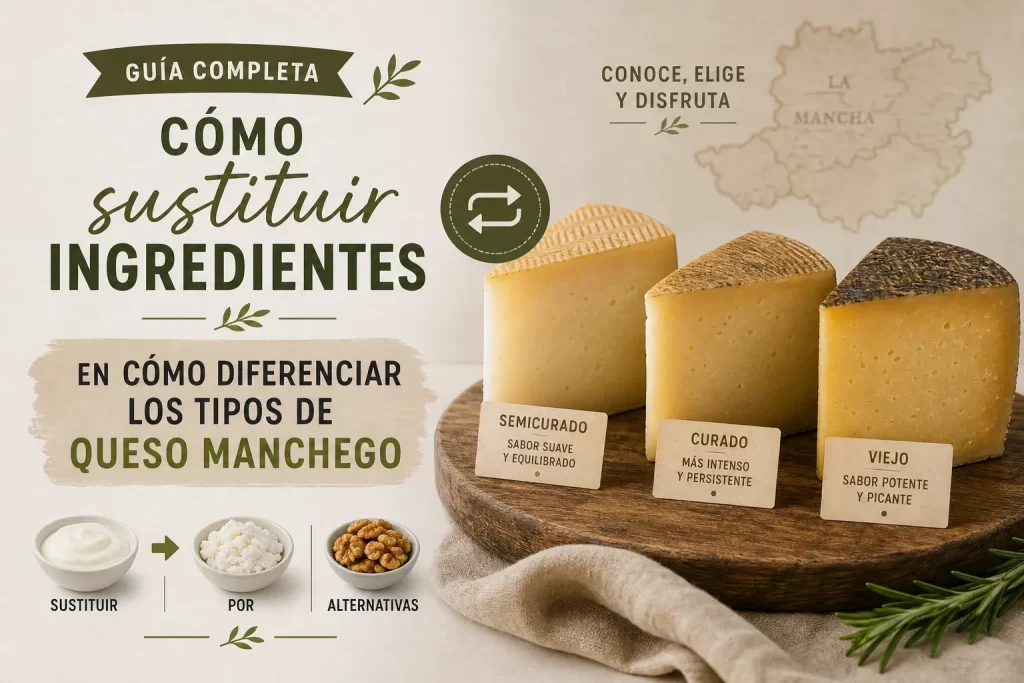 como-sustituir-ingredientes-en-Como-diferenciar-los-tipos-de-queso-manchego - Recetitas.Com cómo sustituir ingredientes en Cómo diferenciar los tipos de queso manchego
