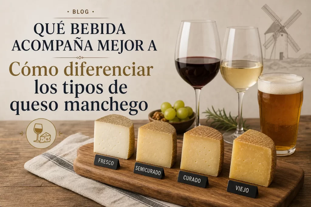 qué bebida acompaña mejor a Cómo diferenciar los tipos de queso manchego